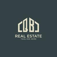 QB initial monogram logo for real estate design vector