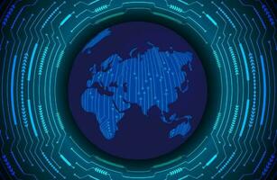 Modern Holographic Globe on Technology Background vector