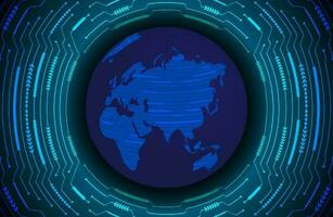 Modern Holographic Globe on Technology Background vector