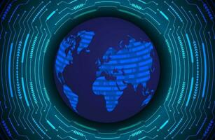 Modern Holographic Globe on Technology Background vector