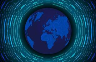 Modern Holographic Globe on Technology Background vector