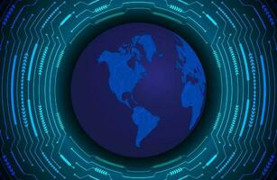 Modern Holographic Globe on Technology Background vector