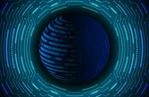 Modern Holographic Globe on Technology Background vector