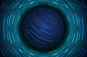 Modern Holographic Globe on Technology Background vector