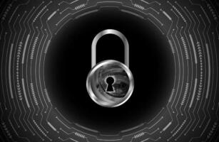 Modern Cybersecurity Technology Background with lock vector
