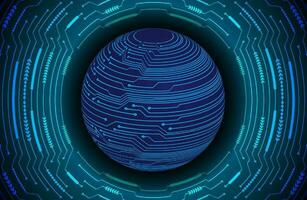 Modern Holographic Globe on Technology Background vector