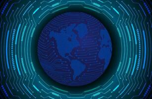 Modern Holographic Globe on Technology Background vector