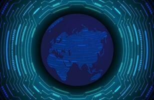 Modern Holographic Globe on Technology Background vector