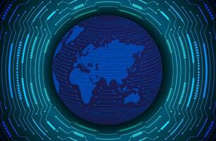 Modern Holographic Globe on Technology Background vector