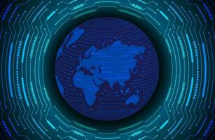 Modern Holographic Globe on Technology Background vector