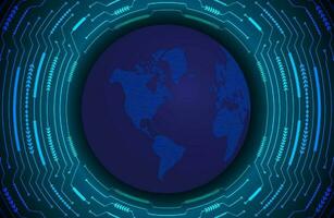 Modern Holographic Globe on Technology Background vector