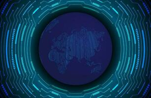 Modern Holographic Globe on Technology Background vector