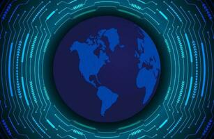 Modern Holographic Globe on Technology Background vector