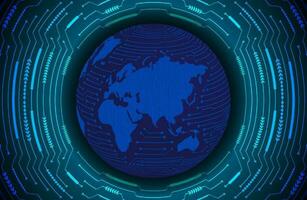 Modern Holographic Globe on Technology Background vector