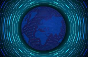 Modern Holographic Globe on Technology Background vector
