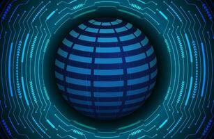 Modern Holographic Globe on Technology Background vector