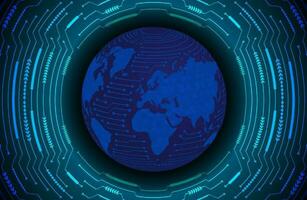 Modern Holographic Globe on Technology Background vector