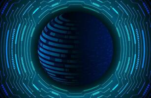 Modern Holographic Globe on Technology Background vector