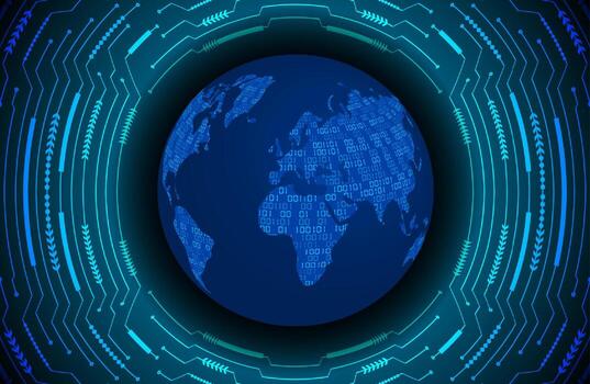 Modern Holographic Globe on Technology Background vector