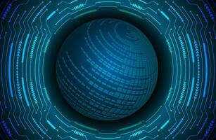 Modern Holographic Globe on Technology Background vector