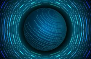 Modern Holographic Globe on Technology Background vector