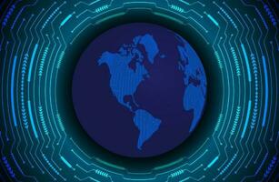 Modern Holographic Globe on Technology Background vector