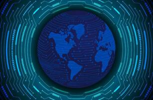 Modern Holographic Globe on Technology Background vector