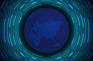 Modern Holographic Globe on Technology Background vector