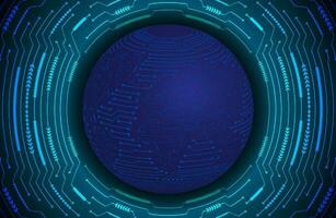 Modern Holographic Globe on Technology Background vector