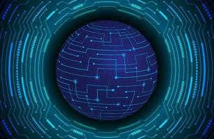 Modern Holographic Globe on Technology Background vector