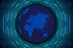 Modern Holographic Globe on Technology Background vector