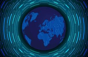 Modern Holographic Globe on Technology Background vector