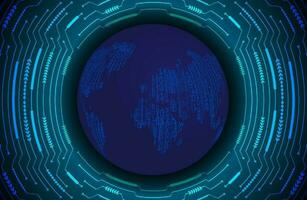 Modern Holographic Globe on Technology Background vector