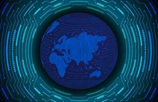 Modern Holographic Globe on Technology Background vector