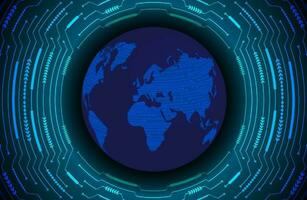 Modern Holographic Globe on Technology Background vector