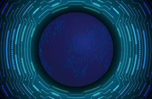 Modern Holographic Globe on Technology Background vector