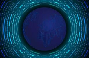 Modern Holographic Globe on Technology Background vector