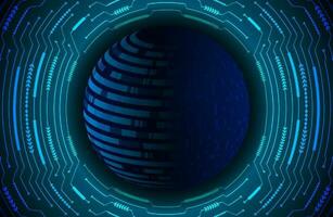 Modern Holographic Globe on Technology Background vector