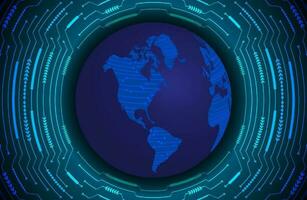 Modern Holographic Globe on Technology Background vector