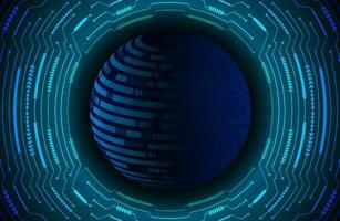 Modern Holographic Globe on Technology Background vector