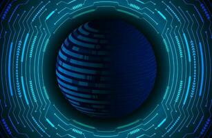 Modern Holographic Globe on Technology Background vector