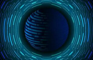 Modern Holographic Globe on Technology Background vector