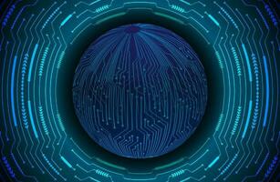 Modern Holographic Globe on Technology Background vector