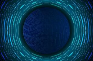Modern Holographic Globe on Technology Background vector