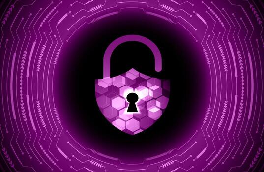 Modern Cybersecurity Technology Background with lock vector