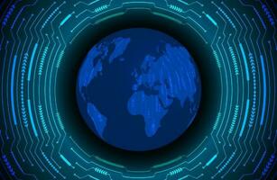 Modern Holographic Globe on Technology Background vector