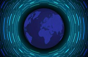 Modern Holographic Globe on Technology Background vector