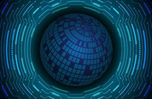 Modern Holographic Globe on Technology Background vector