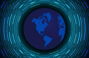 Modern Holographic Globe on Technology Background vector