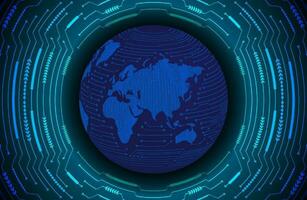 Modern Holographic Globe on Technology Background vector